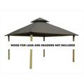 Acacia 12 sq. ft. Gazebo Roof Framing & Mounting Kit with Storm Gray Sundura Canopy AGK12-SD STORM GRAY